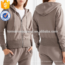 Baumwollmischung Terry Hooded Top OEM / ODM Herstellung Großhandel Mode Frauen Bekleidung (TA7010H)